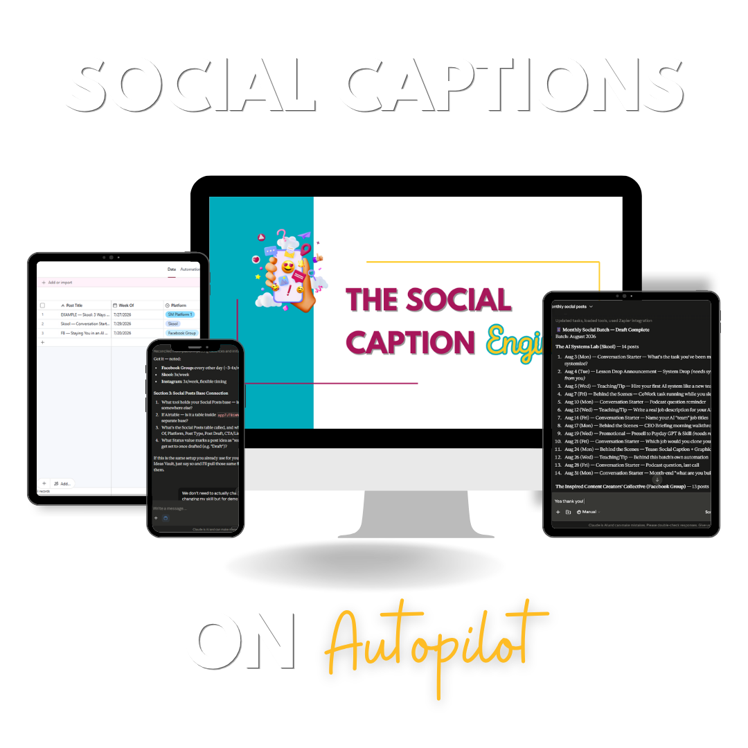 The Social Caption Engine mockup