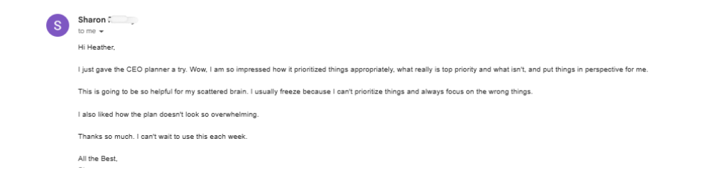 Testimonial about The AI CEO Briefing System