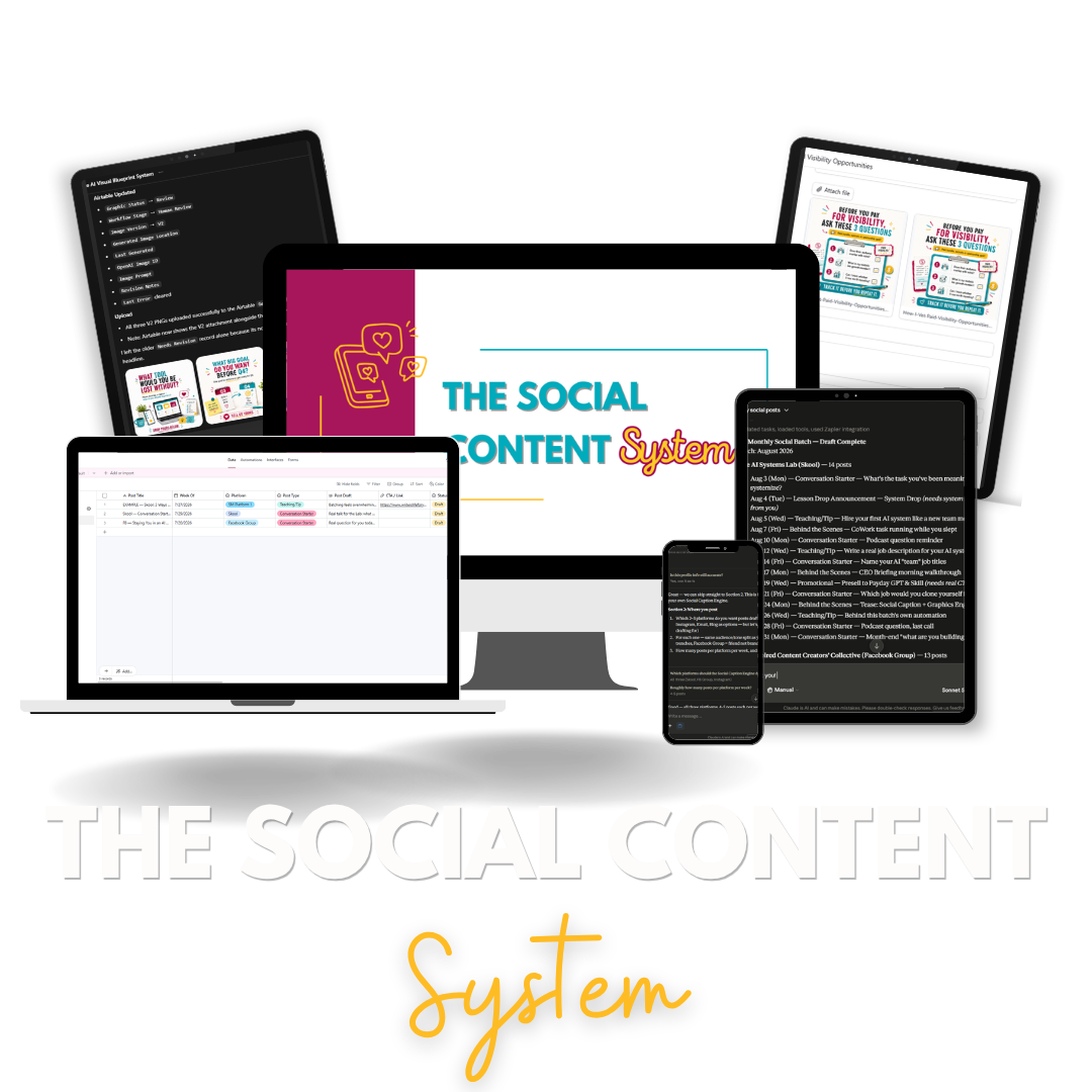 The Social Content System mockup